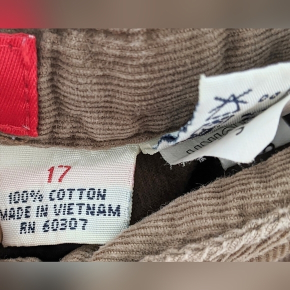 VTG Union Bay Womens Juniors Corduroy Cargo Pants Sz 17 Brown Drawstring Cuffs - Picture 4 of 12